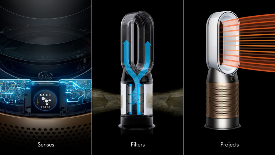 termoventilatore purificatore dyson purifier hotcool hp2 de-nox biancooro