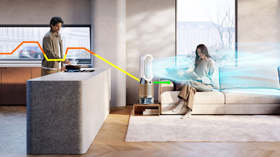 ventilatore umidificatore purificatore dyson purifier humidifycool ph2 de-nox biancooro