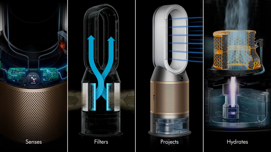 ventilatore umidificatore purificatore dyson purifier humidifycool ph2 de-nox biancooro