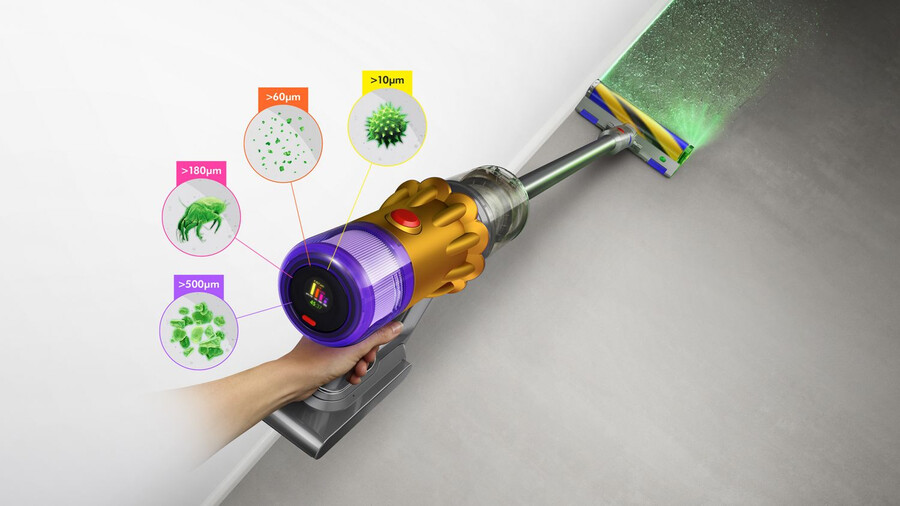 aspirapolvere dyson v12 detect slim absolute in giallonichel