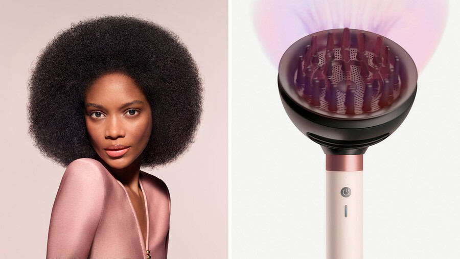 asciugacapelli e piastra multi-styler dyson airwrap co-anda2x con diffusore seta ambrata