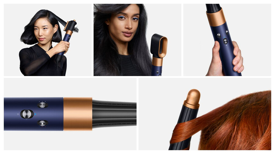 dyson airwrap id multi-styler e asciugacapelli - lisciomosso blu di prussiarame intenso