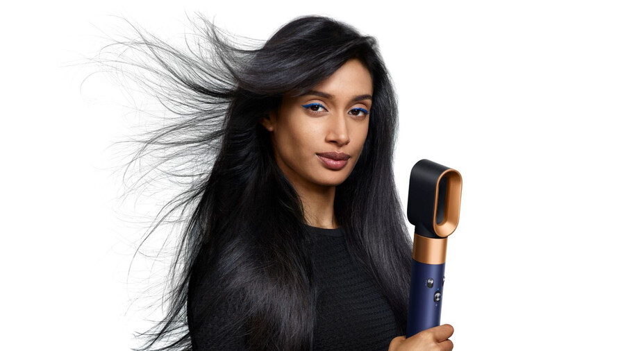 dyson airwrap id multi-styler e asciugacapelli - lisciomosso blu di prussiarame intenso