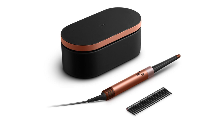 dyson airwrap id multi-styler e asciugacapelli con diffusore seta ambrata