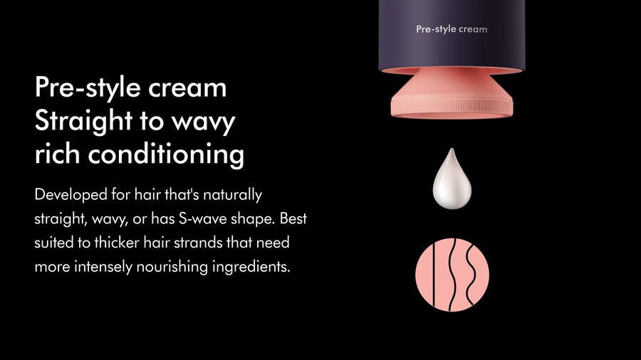 crema pre-styling dyson chitosan ricarica ricca per capelli lisci o mossi