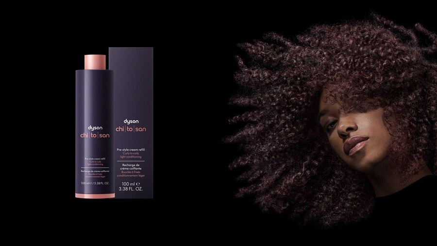 crema pre-styling dyson chitosan ricarica leggera condizionante per capelli ricci e crespi