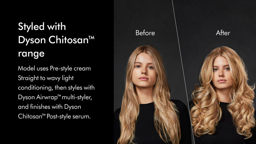 crema pre-styling dyson chitosan condizionante leggero per capelli lisci o mossi.