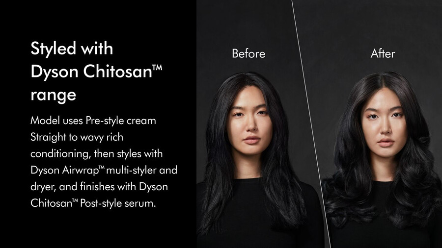 crema pre-styling dyson chitosan per capelli lisci e ondulati ricca e condizionante