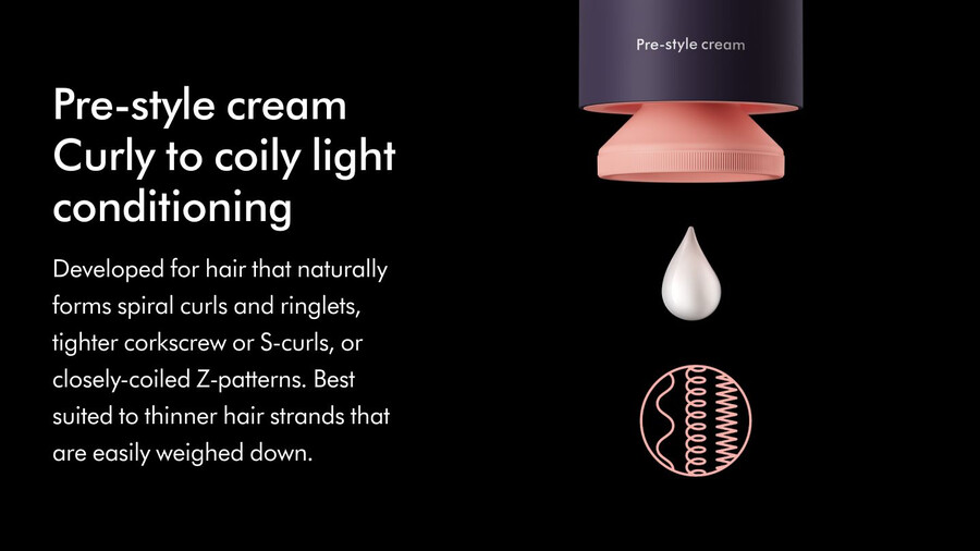 crema pre-styling dyson chitosan condizionante leggero per capelli ricci e crespi