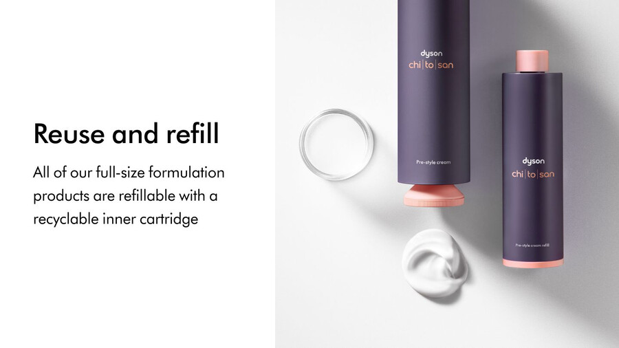 crema pre-styling dyson chitosan condizionante leggero per capelli ricci e crespi