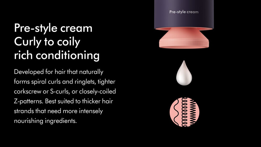 crema pre-styling dyson chitosan ricca crema condizionante per capelli ricci e crespi