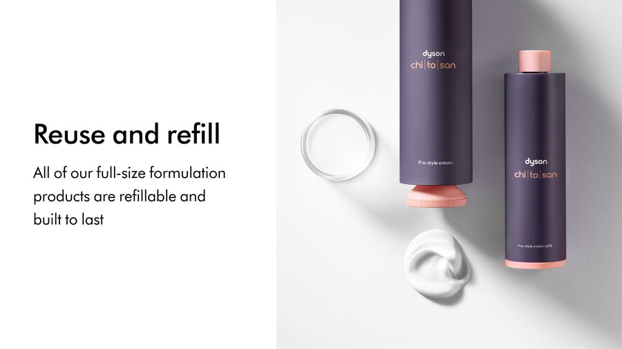 crema pre-styling dyson chitosan ricca crema condizionante per capelli ricci e crespi