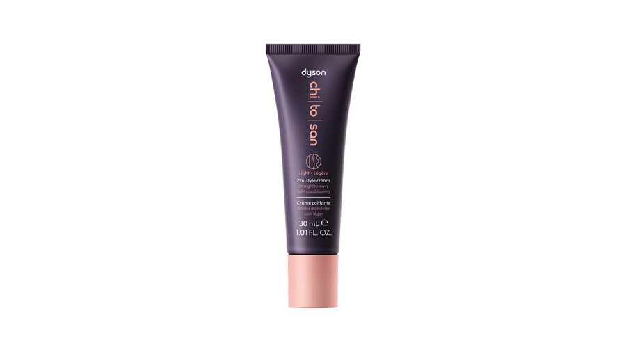 crema pre-styling dyson chitosan per capelli lisci o mossi – mini da viaggio con condizionamento leggero