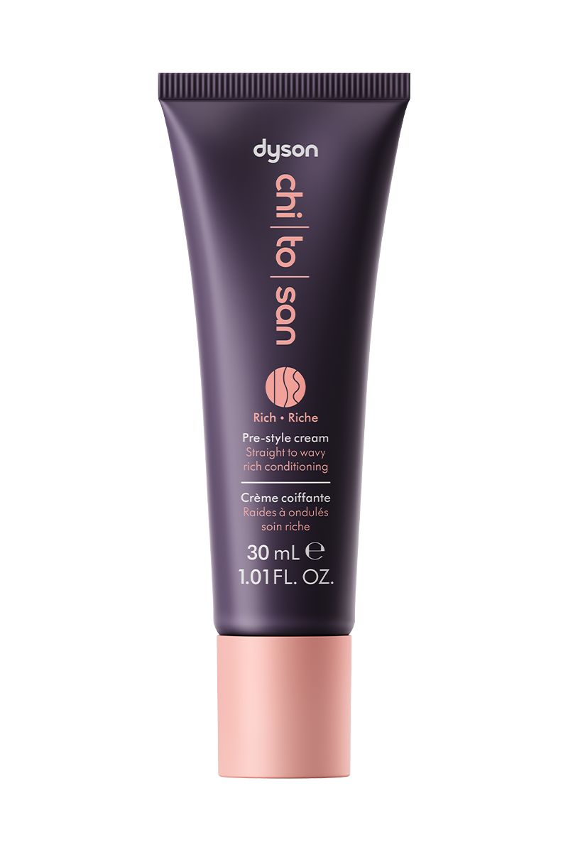 crema pre-styling dyson chitosan per capelli lisci o mossi – mini confezione da viaggio ricca e condizionante