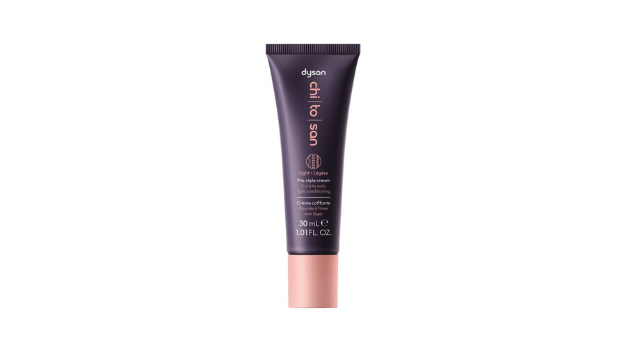 crema pre-styling dyson chitosan da ricci a ricci – mini crema da viaggio leggera e condizionante